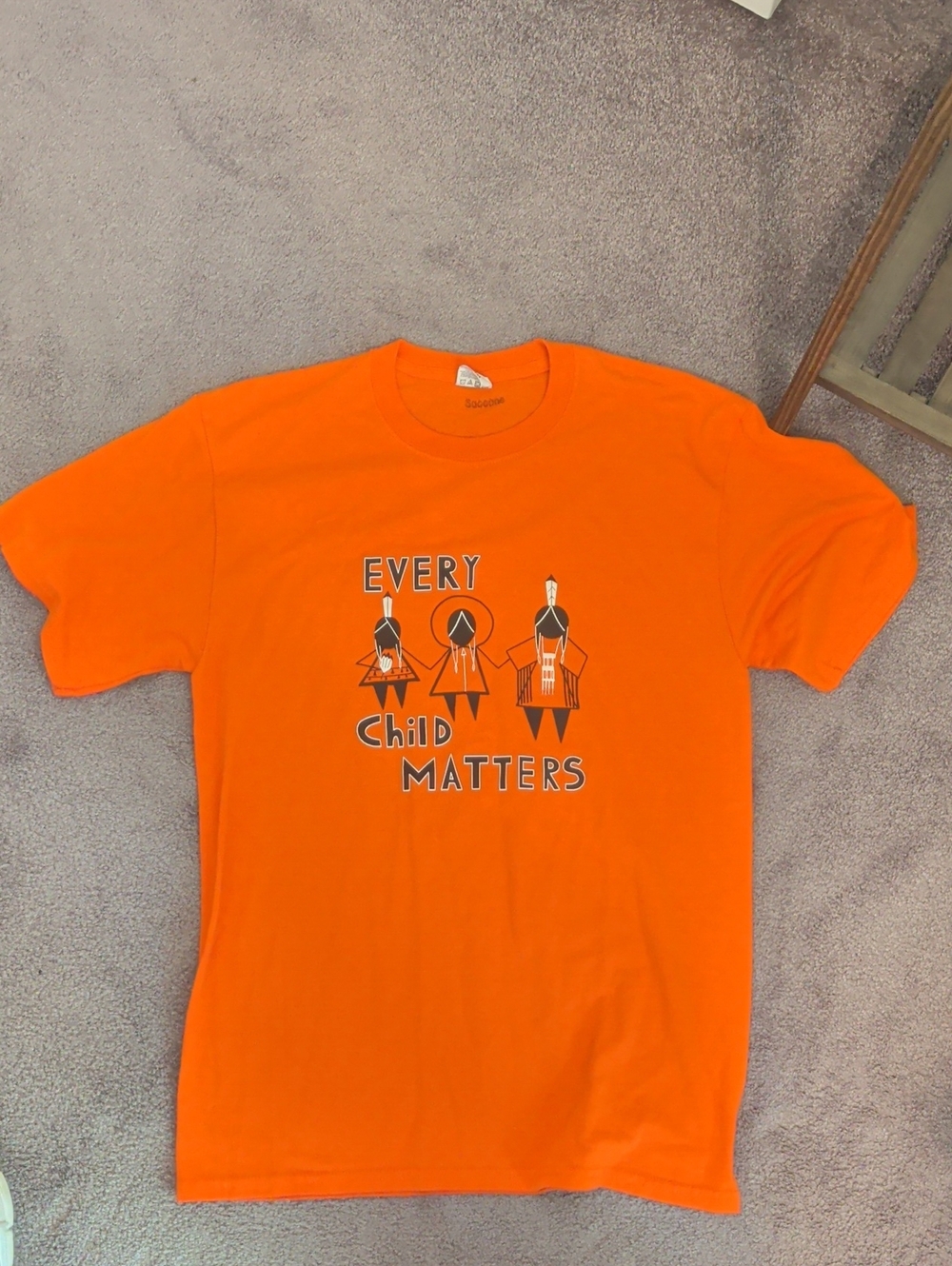 TC Orange 'Every Child Matters' Graphic Tee with Figure Illustration